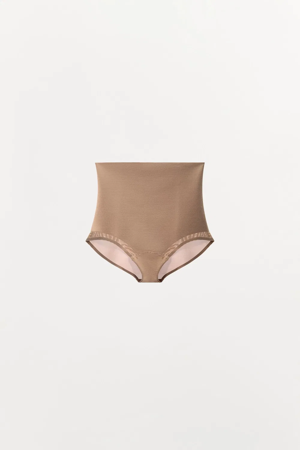 Трусы с широким поясом из полиамида ZARA, Beige-Pink — фото 4