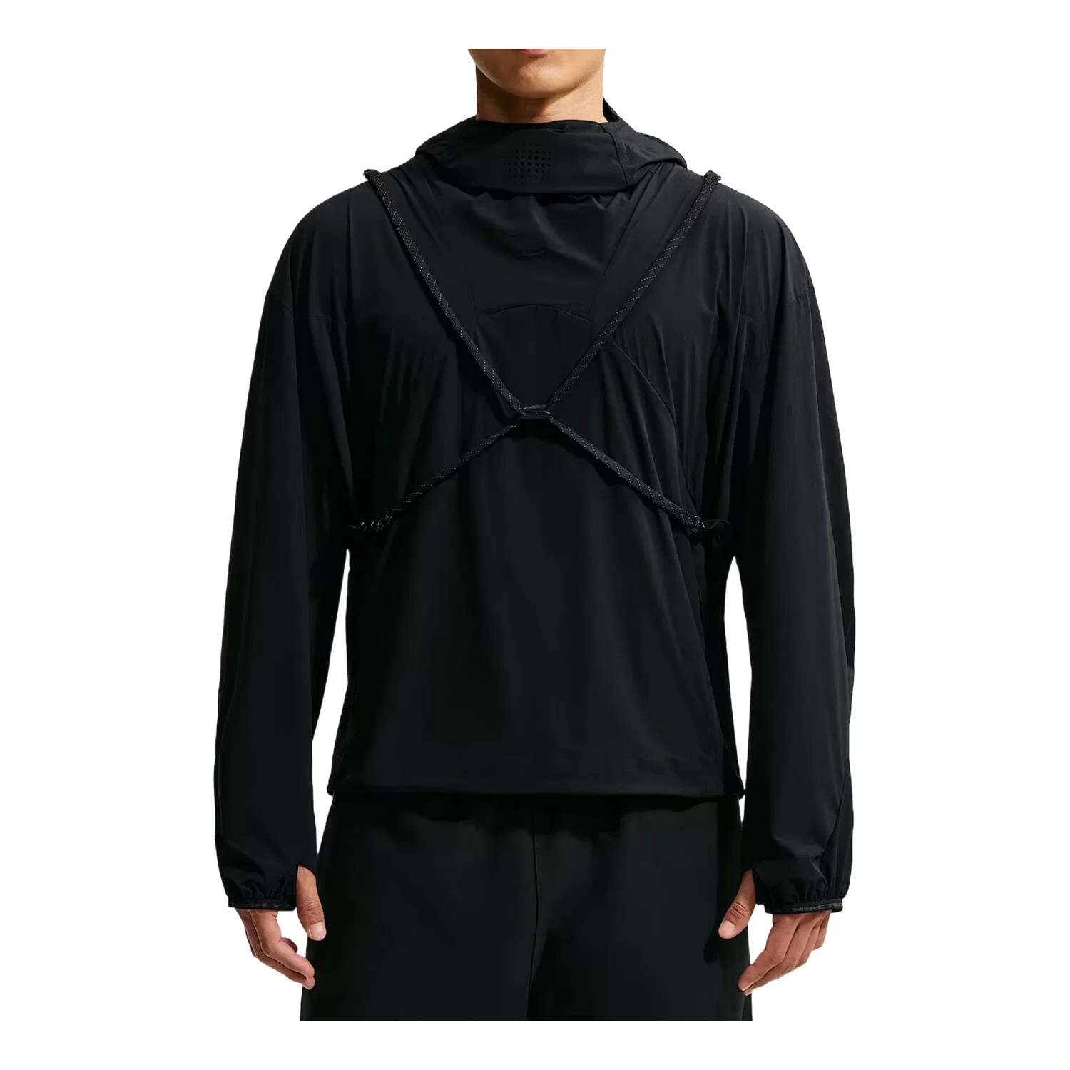 Мужская футболка с длинным рукавом Nike Tech Helios Dri-FIT Convertible, черный