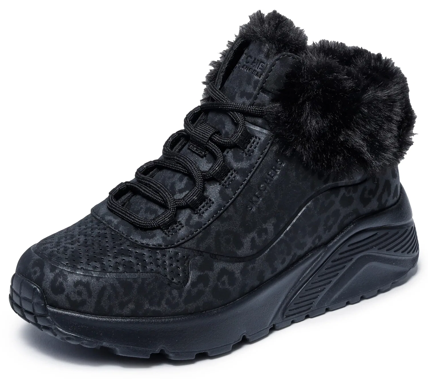 Детские ботинки для девочек с принтом Uno Lite Skechers, Black