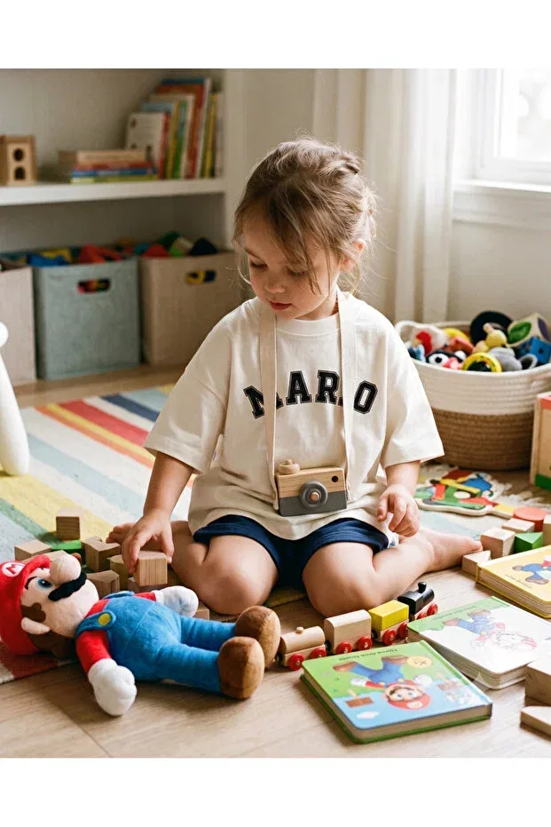 Детская футболка с принтом Oversize Unisex Cotton T-Shirt Babytex, Ecru — фото 4