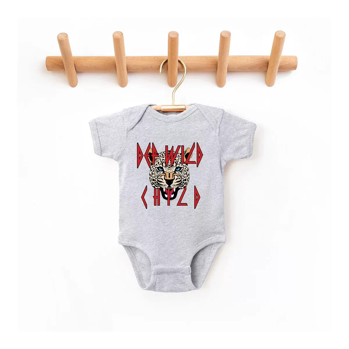 Детский боди с коротким рукавом Def Wild Child The Juniper Shop, Heather Grey