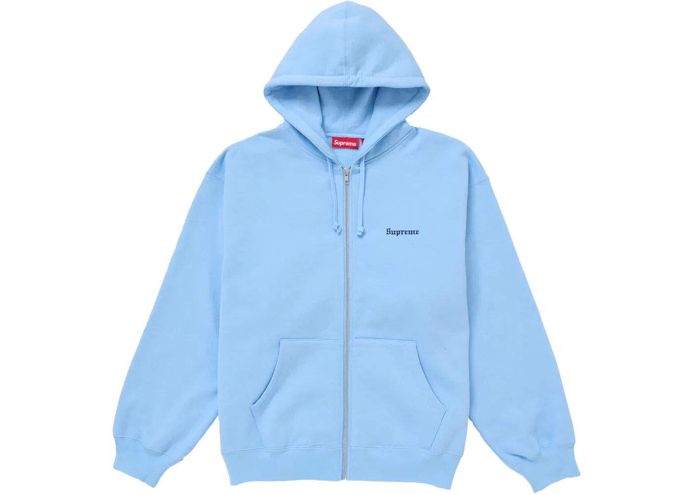 Мужской свитшот с капюшоном Supreme Crest Zip Up Hooded Sweatshirt Supreme, Light Blue