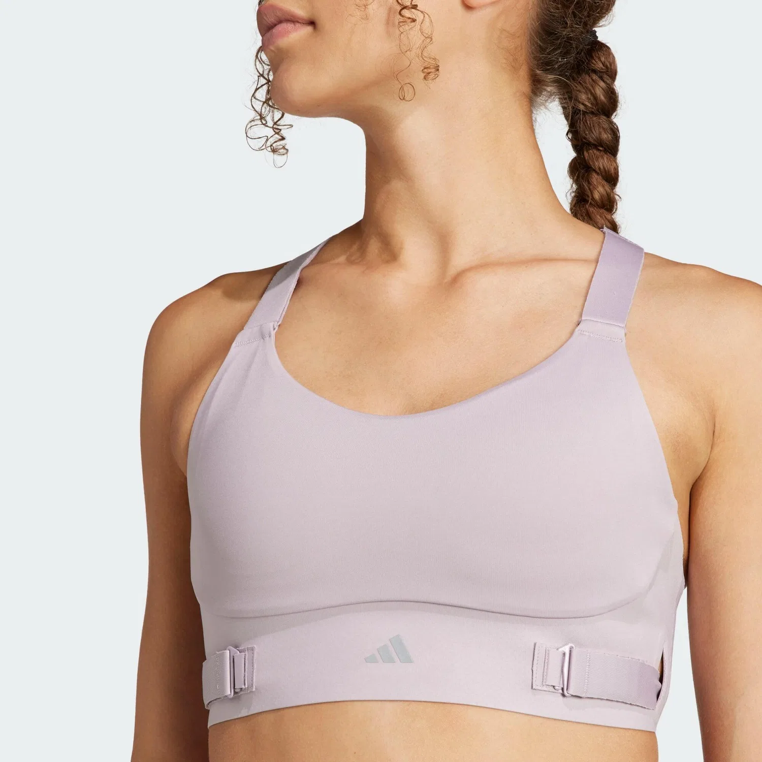 Женский спортивный бюстгальтер с высокой поддержкой FastImpact Luxe Run Adidas, Helllila — фото 4