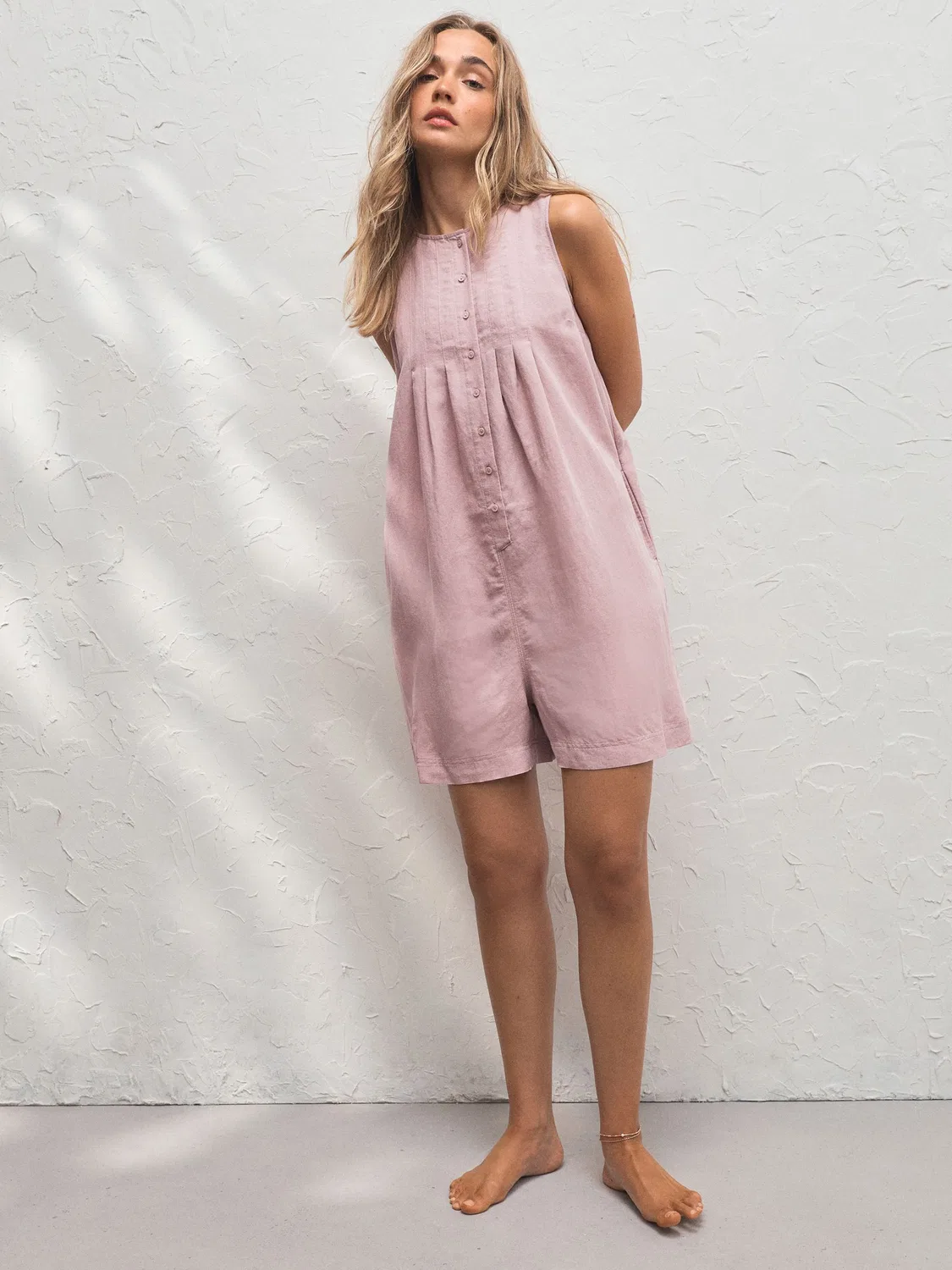 Комбинезон с леопардовым принтом, Pink Pleated Playsuit Next, розовый — фото 2