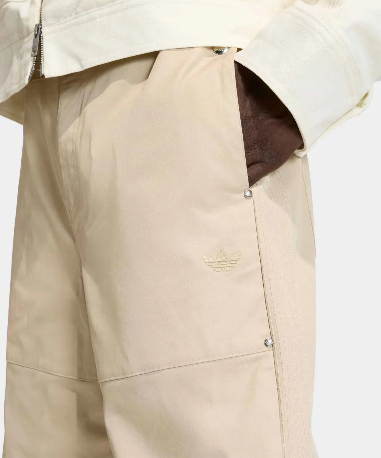 Мужские широкие брюки из твила Adidas Originals, Beige — фото 3
