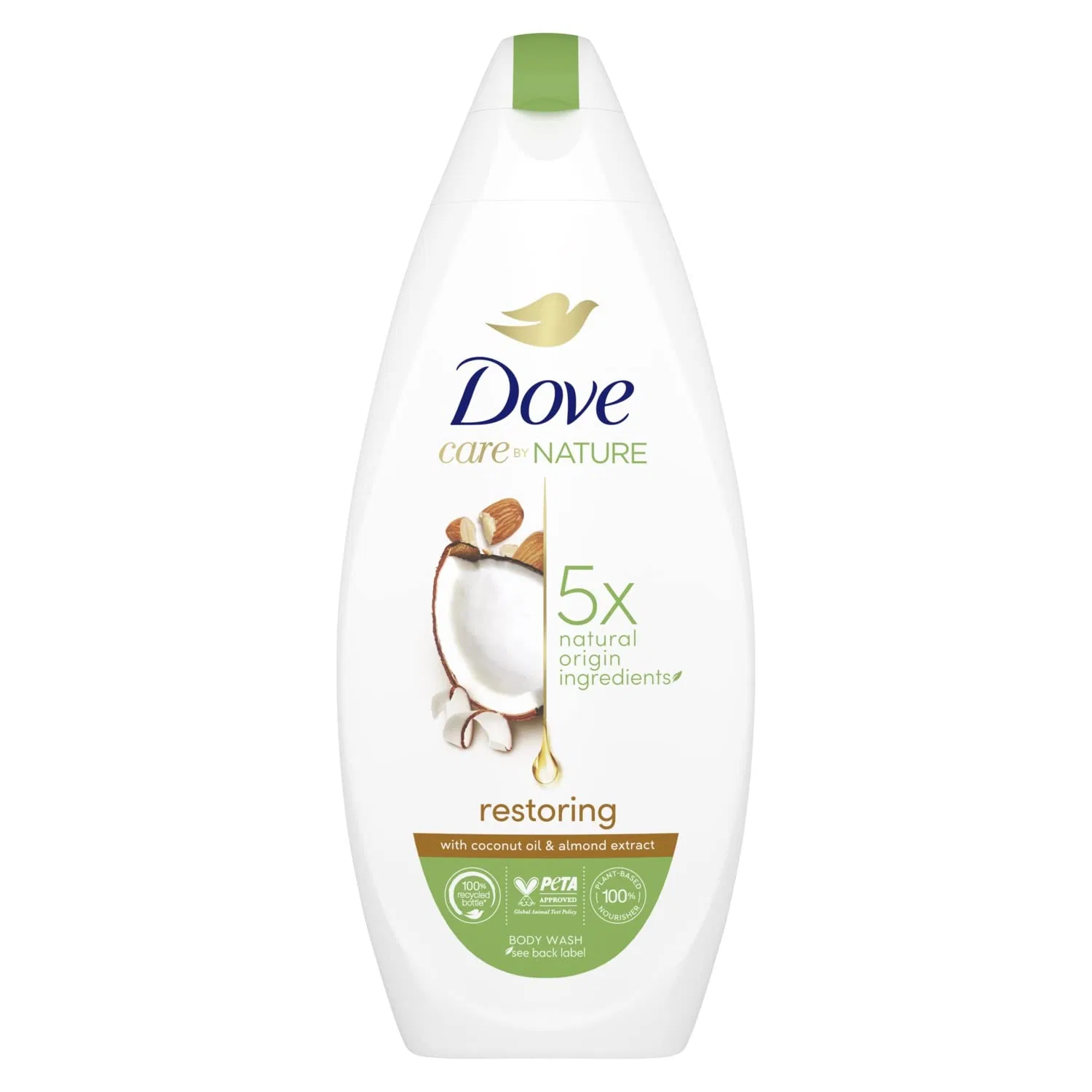 Гель для душа Восстанавливающий Dove Care by Nature, 6х225 мл, Кокосовое масло