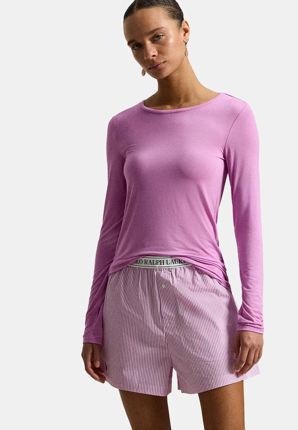 Рубашка размера L - полупрозрачная - топ с длинными рукавами Polo Ralph Lauren, Violet Meadow