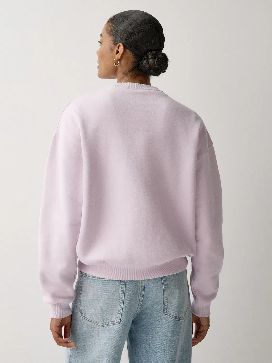 Свитшот женский оверсайз, Studio Fleece Nike, Bleached Lilac — фото 3