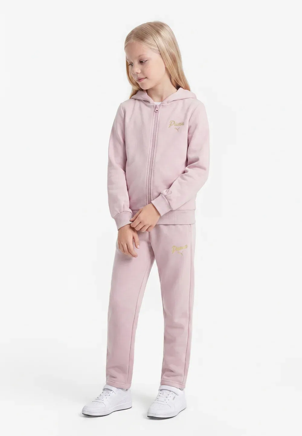 Универсальный спортивный костюм с блестками и надписью Puma, Misty Pink