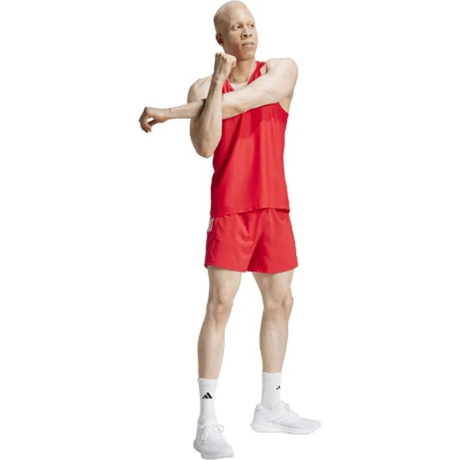 Спортивные шорты с длиной до колена adidas, Красный — фото 3