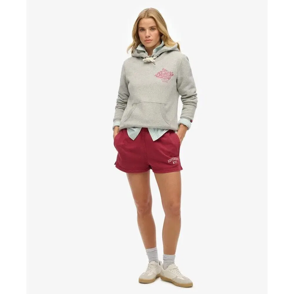 Женское металлическое худи с капюшоном Athletic Superdry, Grau / Betongrau — фото 3
