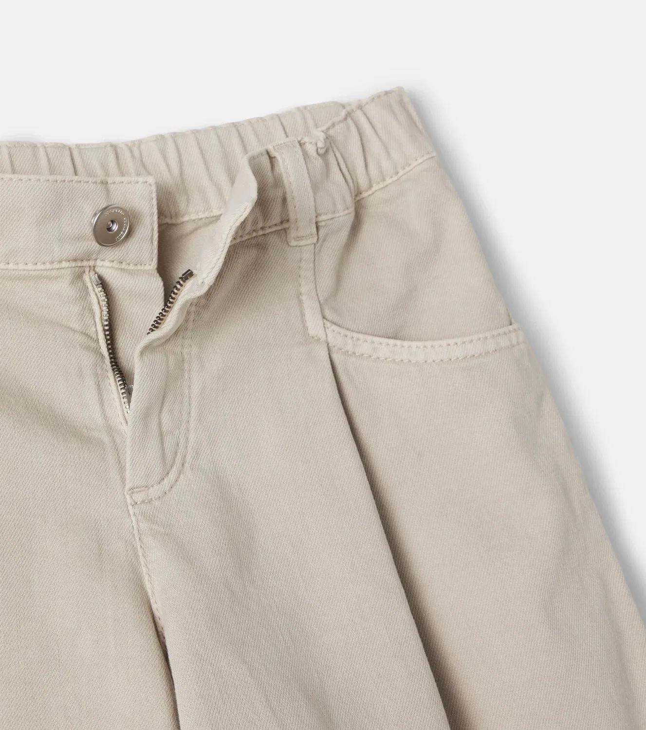 Шорты джинсовые с мононитью Brunello Cucinelli Kids, бежевый — фото 4