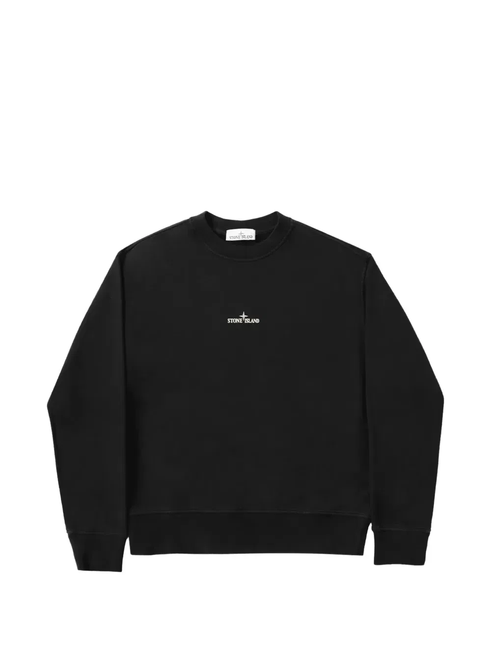 Черный свитшот с логотипом Stone Island
