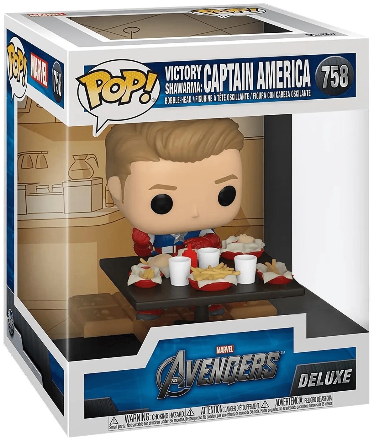 

Фигурка Funko Pop! Deluxe Marvel: Avengers Victory Shawarma Series - Captain America, Figure 4 of 6