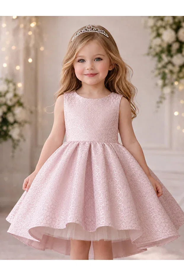 Детское платье для девочек с длинным рукавом Ilknur Karaca Design, Pink