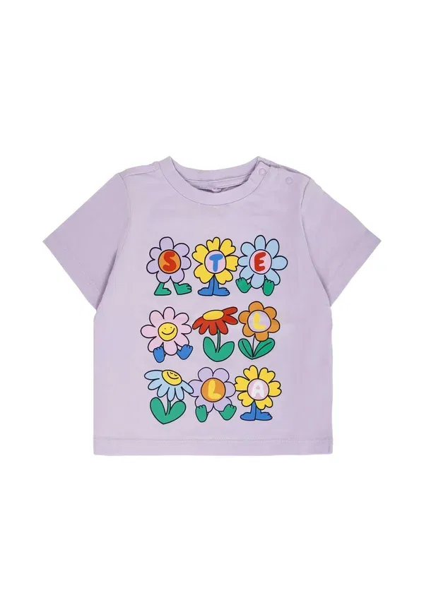 Футболка с цветочным принтом Print T-shirt Stella Mccartney Kids, Lilac, сиреневый
