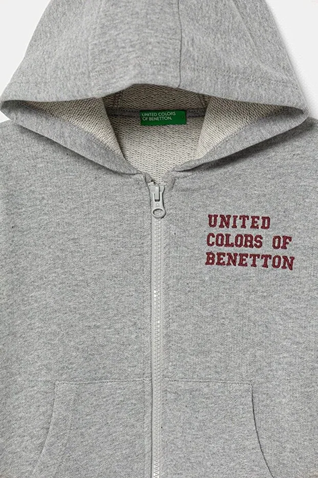 Детский кардиган для мальчиков с принтом Benetton, Gray — фото 3