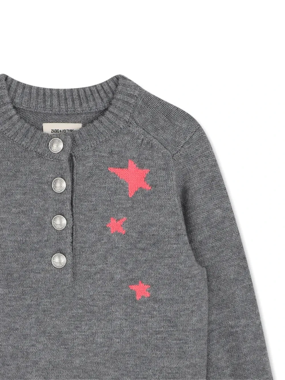 Свитер на пуговицах Zadig & Voltaire Kids, серый — фото 3