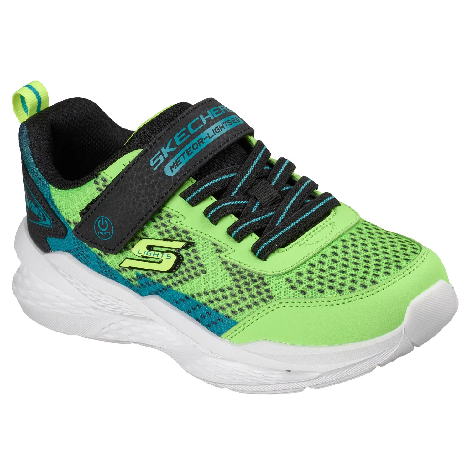 Детские текстильные кроссовки со световой индикацией Skechers, Lime/Black