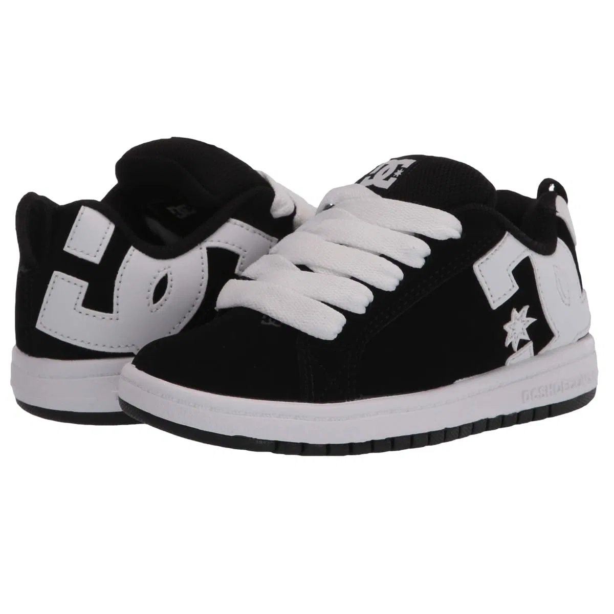 Детские кроссовки для девочек для скейтбординга Court Graffik DC Shoes, Black White — фото 4