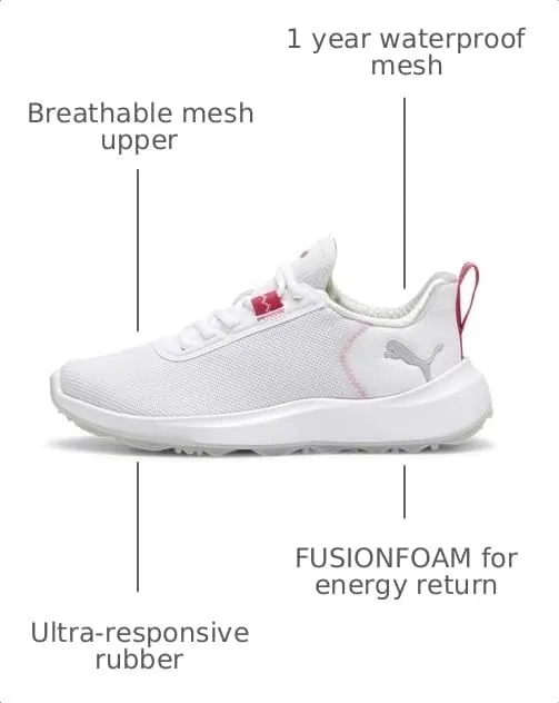 Детские кроссовки для мальчиков Fusion Crush Sport PUMA Golf, Puma White-Garnet Rose — фото 3
