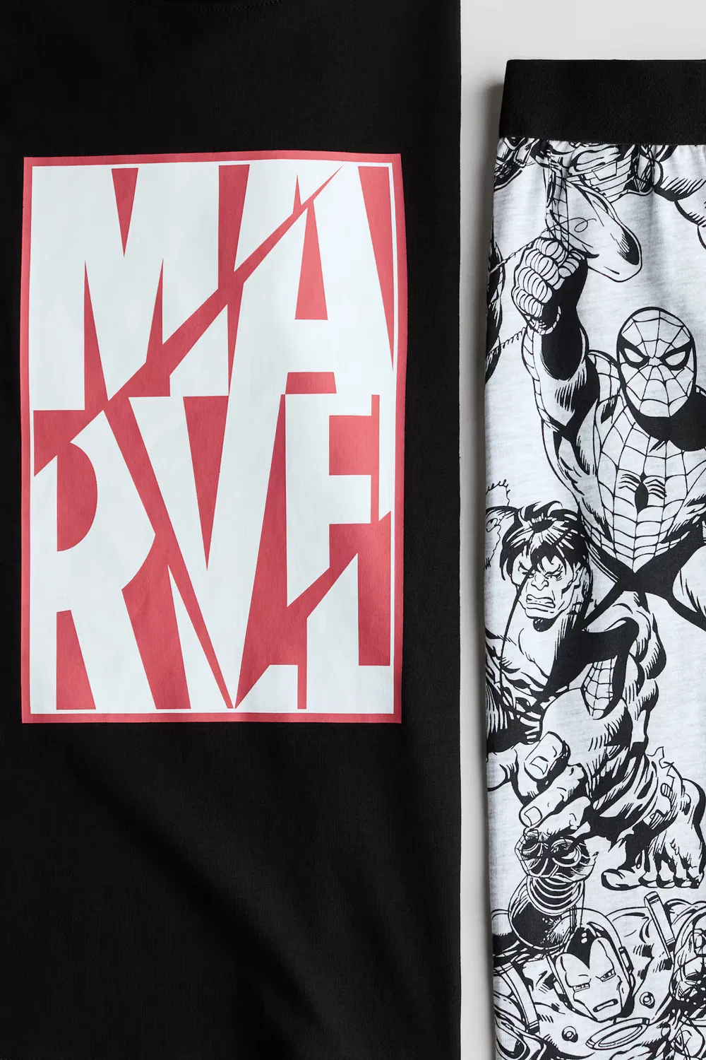 Пижама из набивного хлопка H&M, Schwarz/Marvel Comics — фото 2