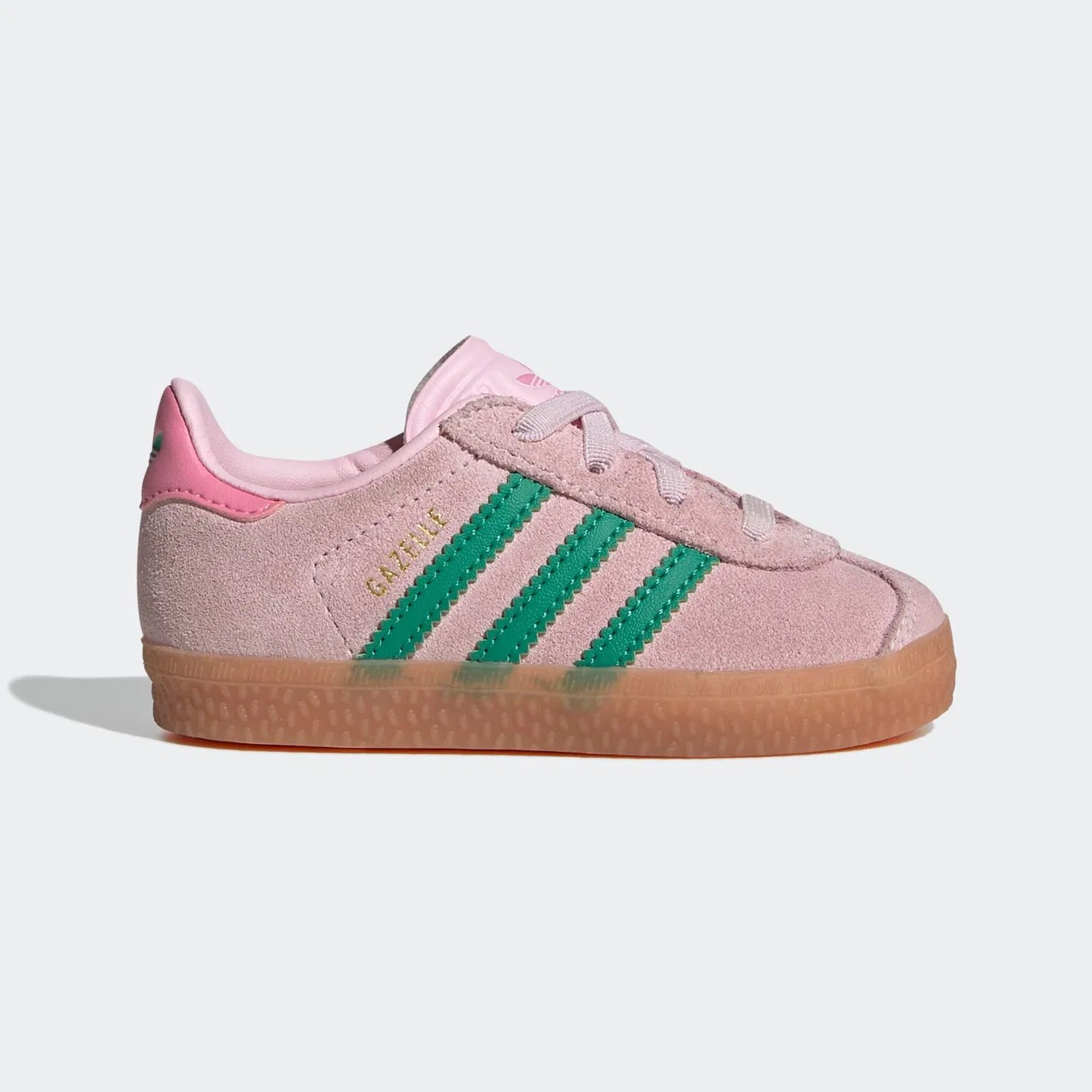 Детские кроссовки с эластичными шнурками Gazelle Adidas Originals, Clear Pink/Court Green/Bliss Pink — фото 2