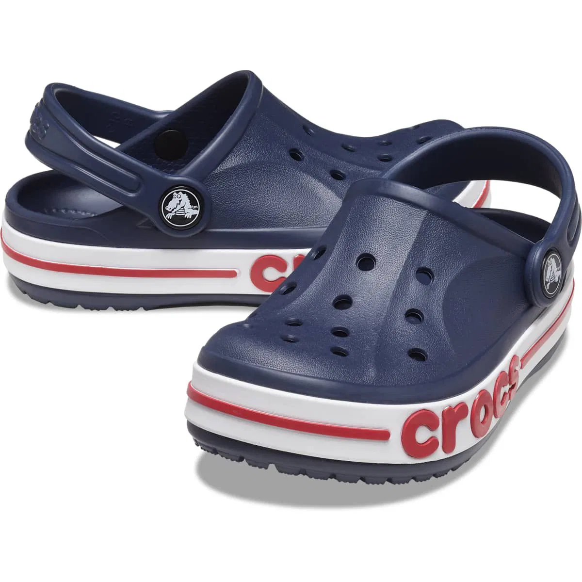 Детские сандалии-клоги с открытым носком Bayaband Crocs, Navy — фото 2