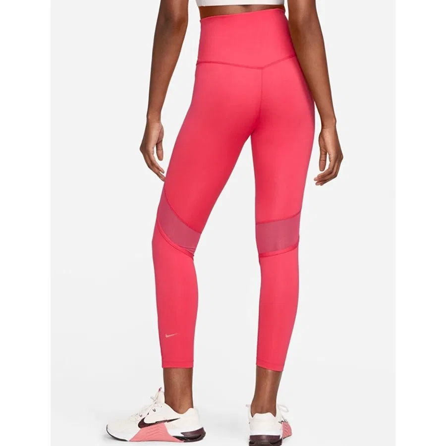 Женские леггинсы с высокой посадкой и принтом Nike One High-Waisted 7/8 Novelty Training, Розовый — фото 3