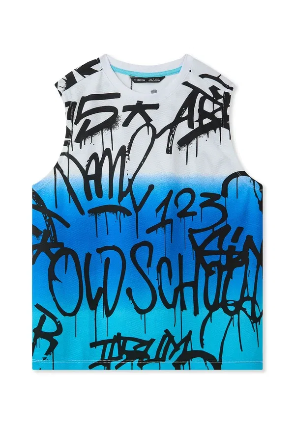 Топ из сетки с принтом Sfumata stampa stile graffiti - top Terranova, Bianco Ottico, белый