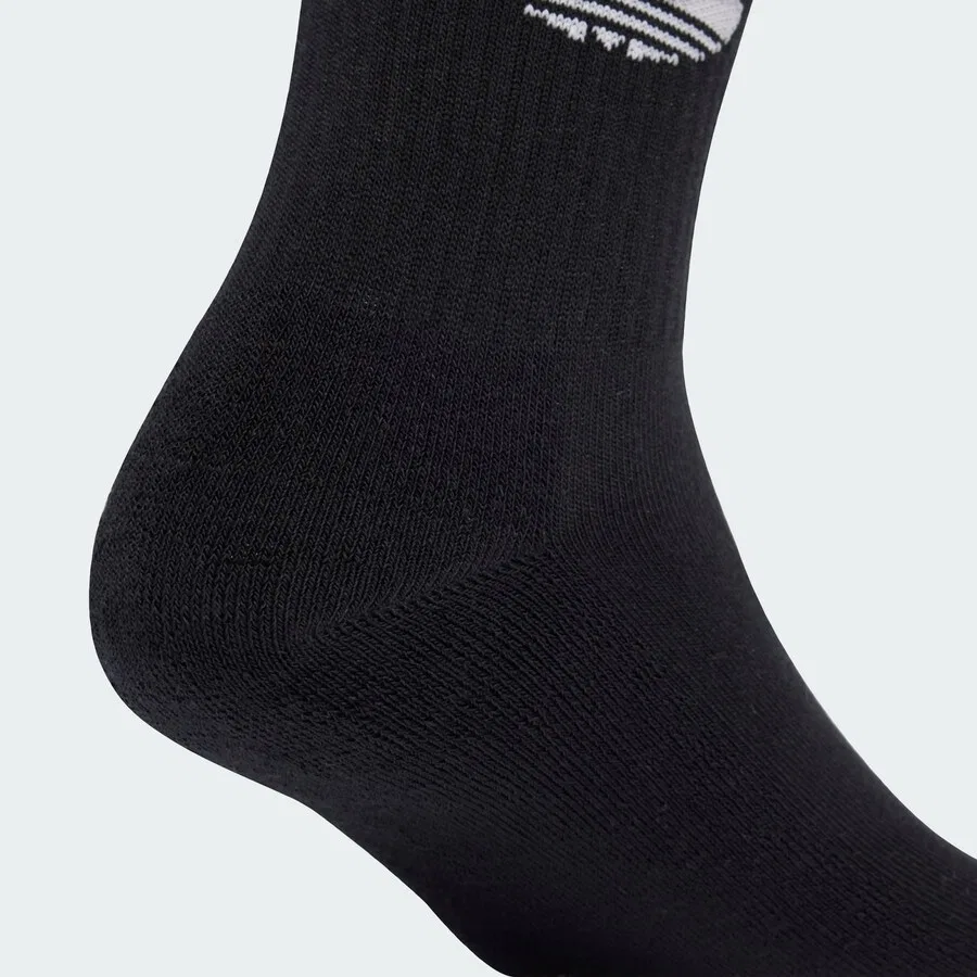 Высокие носки ADIDAS ORIGINALS до колена, черные и белые — фото 3