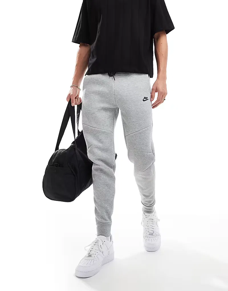 Спортивные брюки Nike Tech Fleece с манжетами, серые — фото 3
