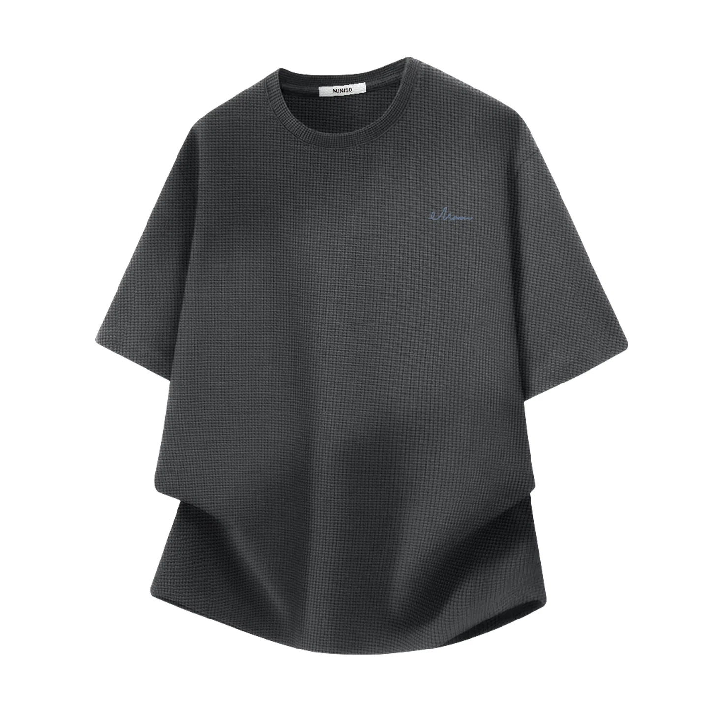 Детская футболка из плотного вафельного трикотажа MINISO, Dark Gray