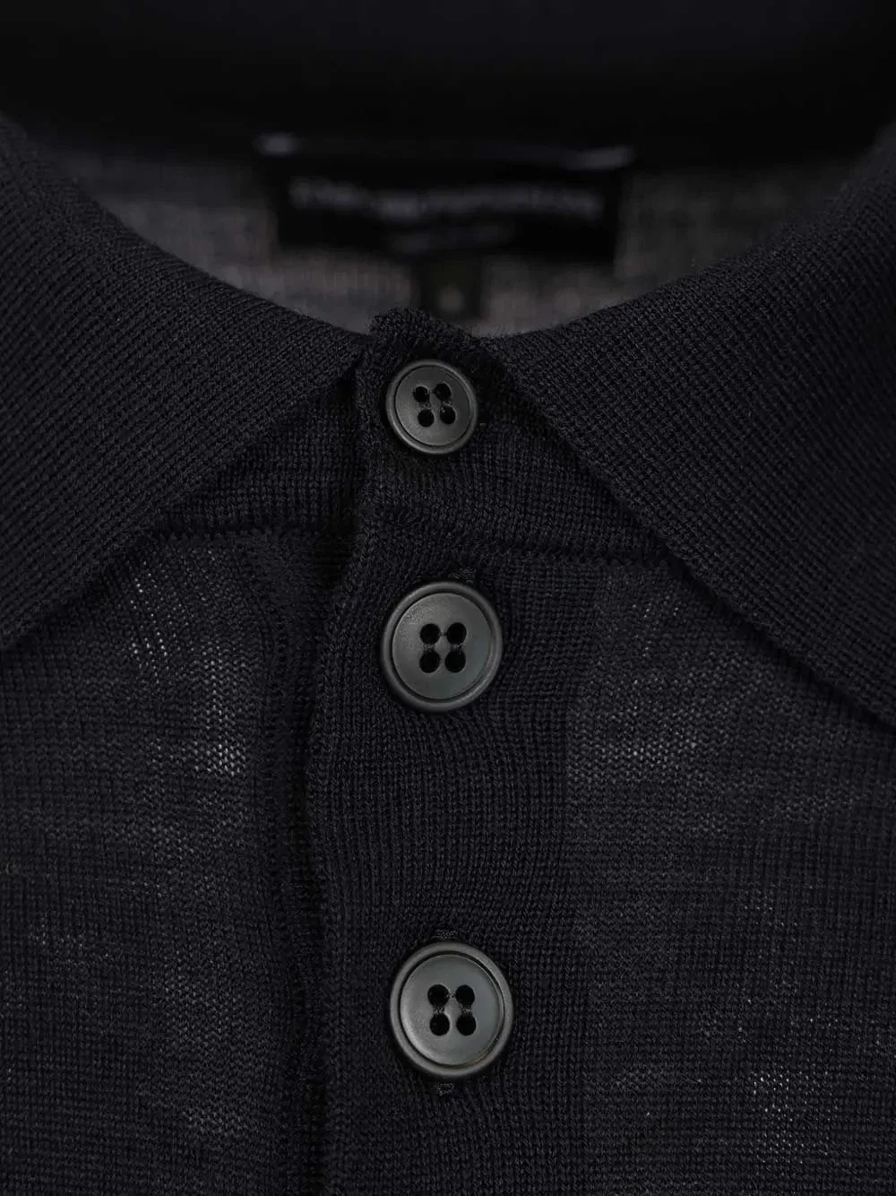 Свитер поло с длинным рукавом EMPORIO ARMANI, черный — фото 3