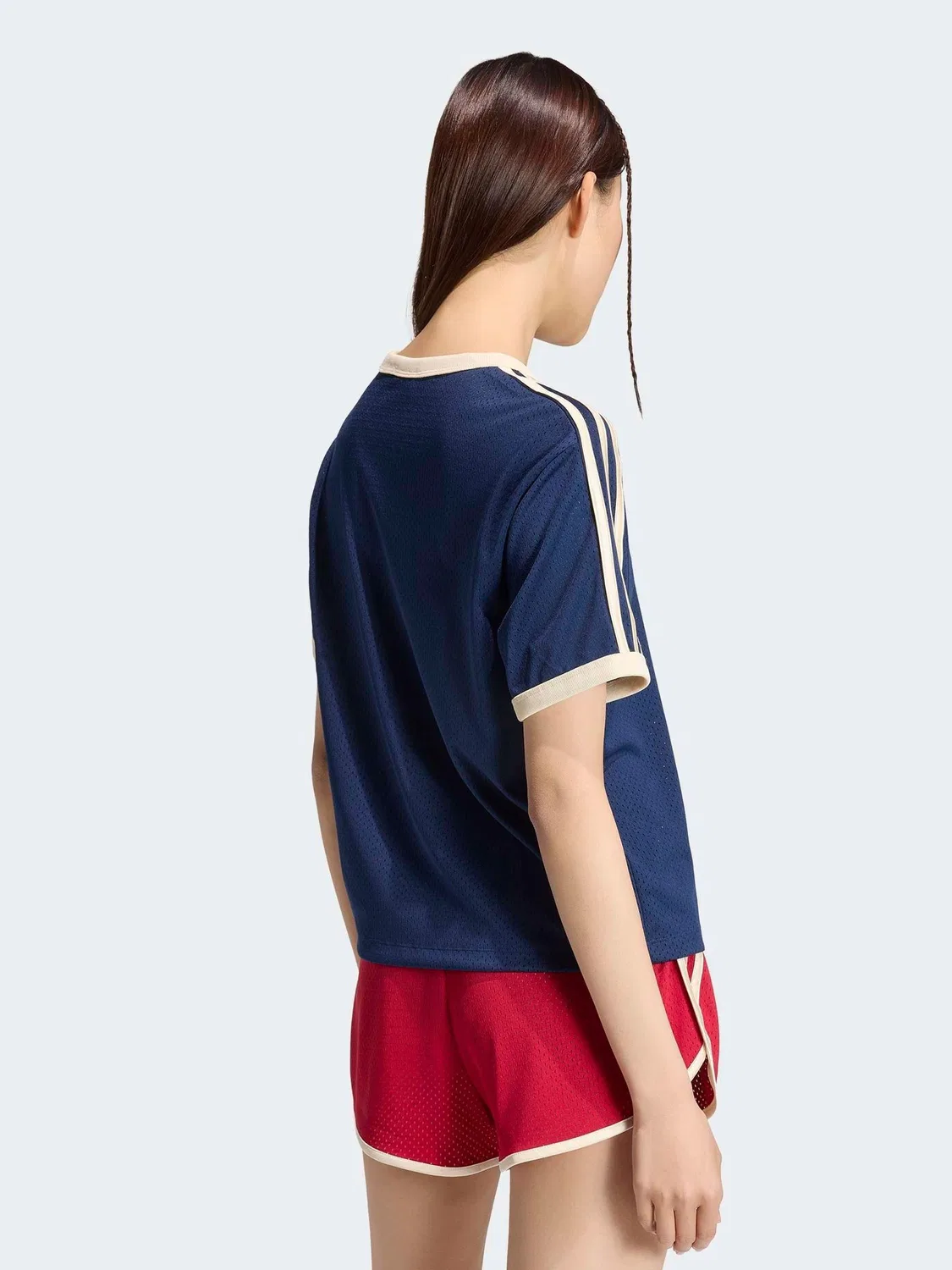 Футболка из сетки, модель Mesh Tee, adidas Originals, синий — фото 2