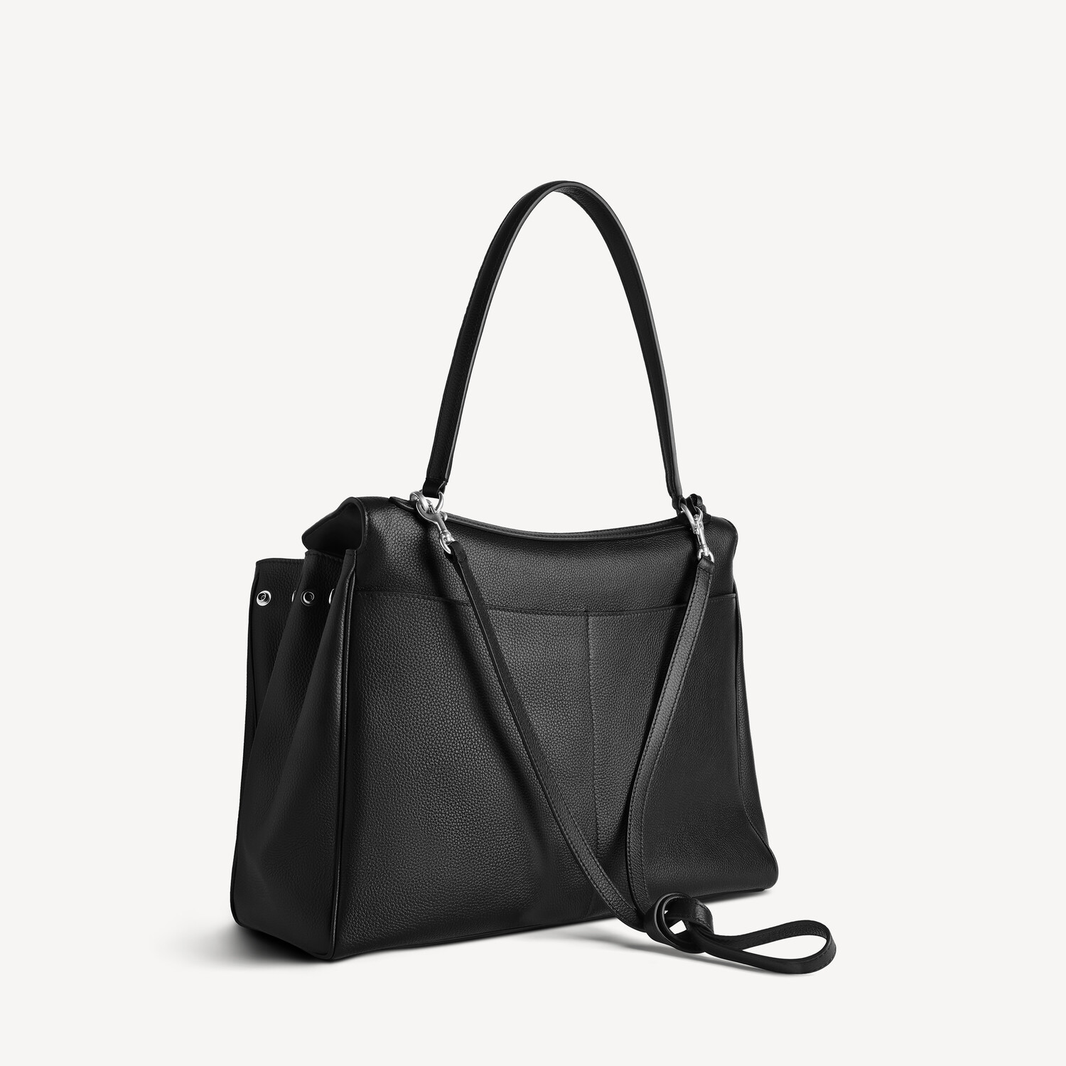 BALENCIAGA Сумка Rodeo, большая, из зернистой телячьей кожи, черная — фото 3