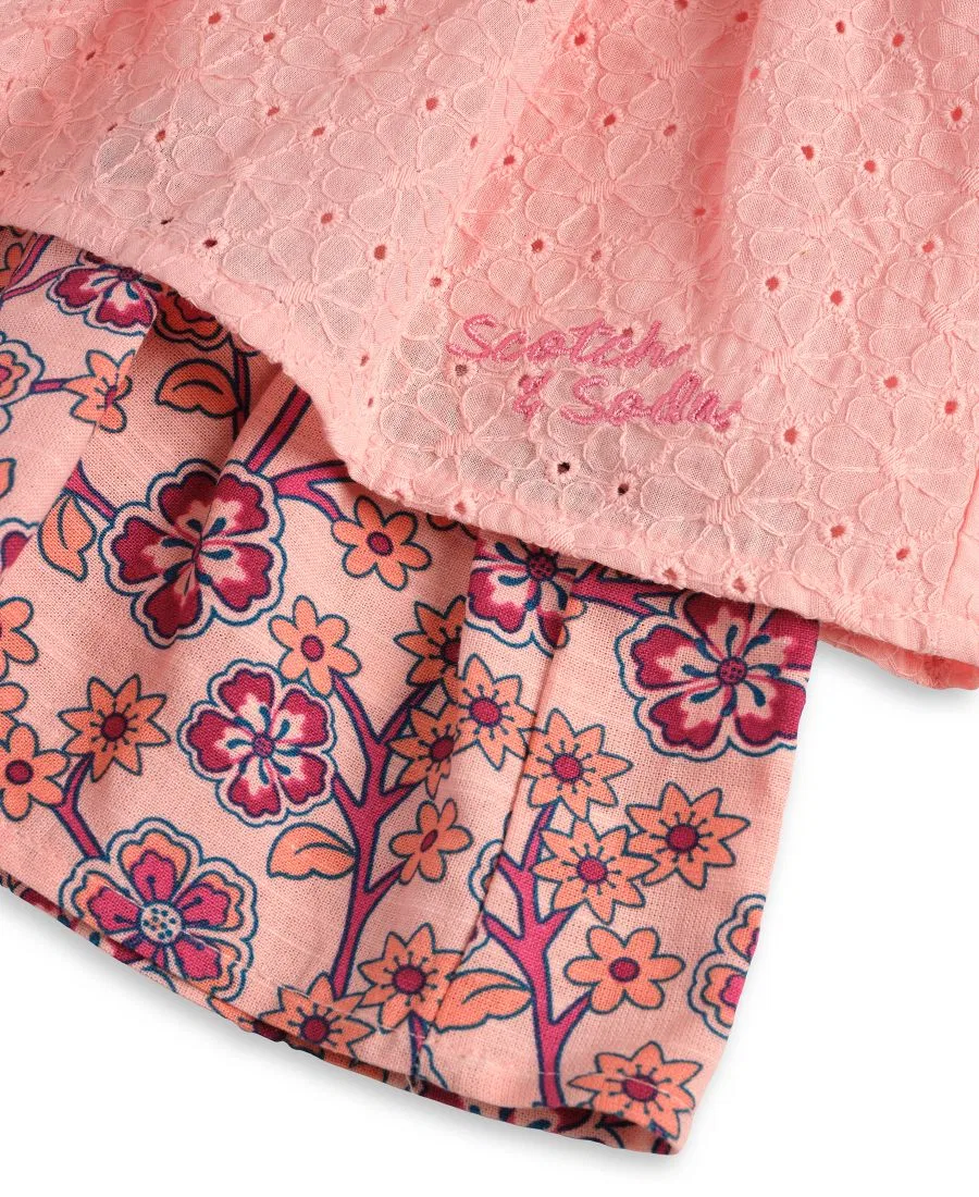 Детский комплект для девочек с рюшами Eyelet Ruffle SCOTCH & SODA, Light Pastel Pink — фото 4