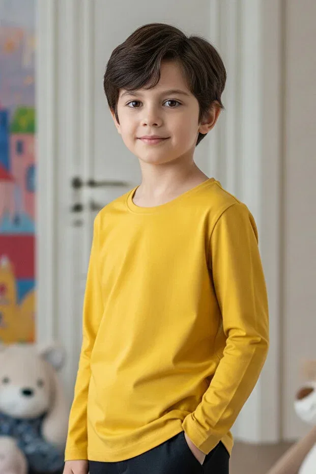 Детский комплект свитшотов для девочек 5 предметов Fyk Kids, Yellow Orange Red Blue Mint — фото 2