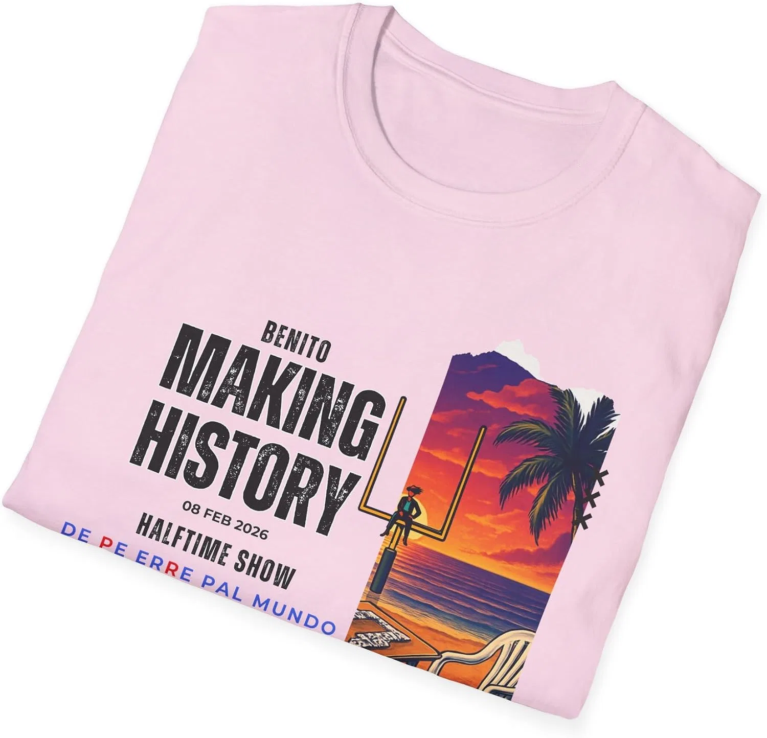 Женская футболка с принтом Puerto Rico Football Shirt, светло-розовый — фото 3