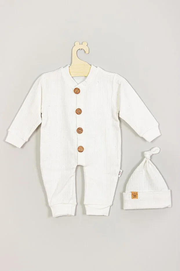 Детский комбинезон с длинным рукавом Basics Adabebek, Ecru