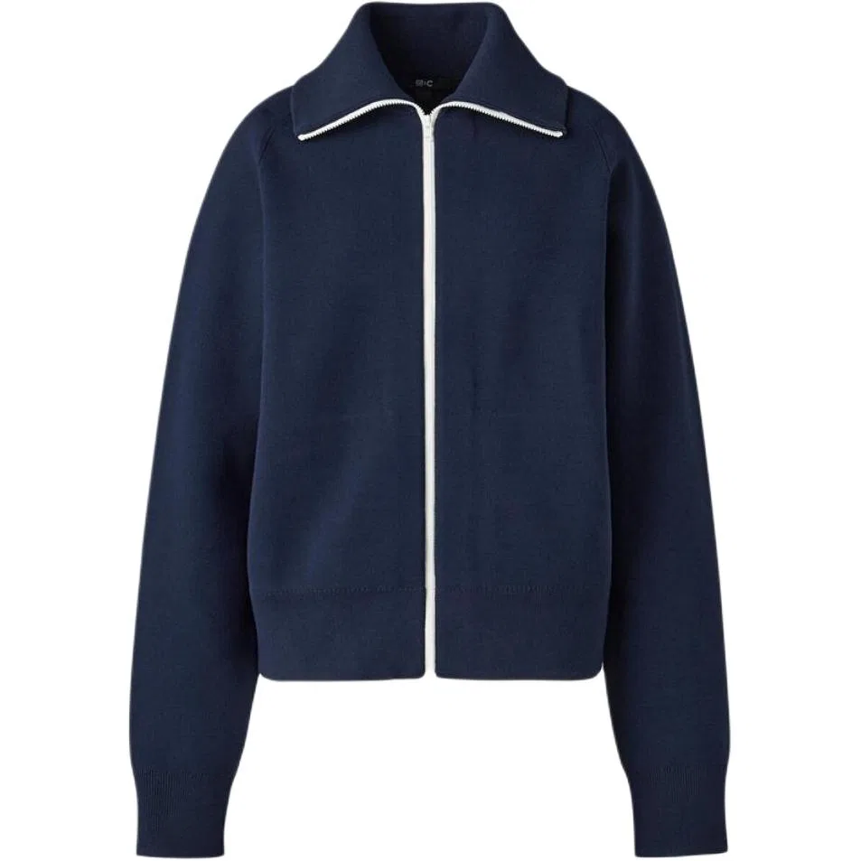 Унисекс-джемпер с отложным воротником Navy Blue UNIQLO