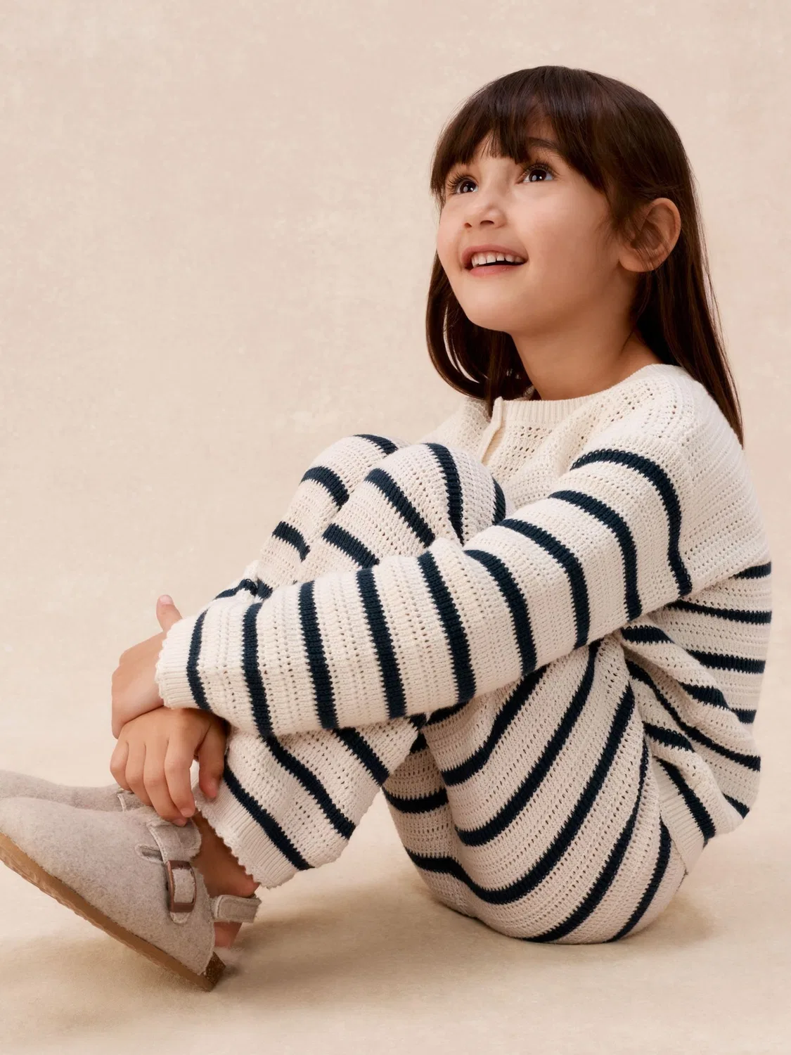 Комплект из кардигана и брюк, полосатый The White Company, белый — фото 3