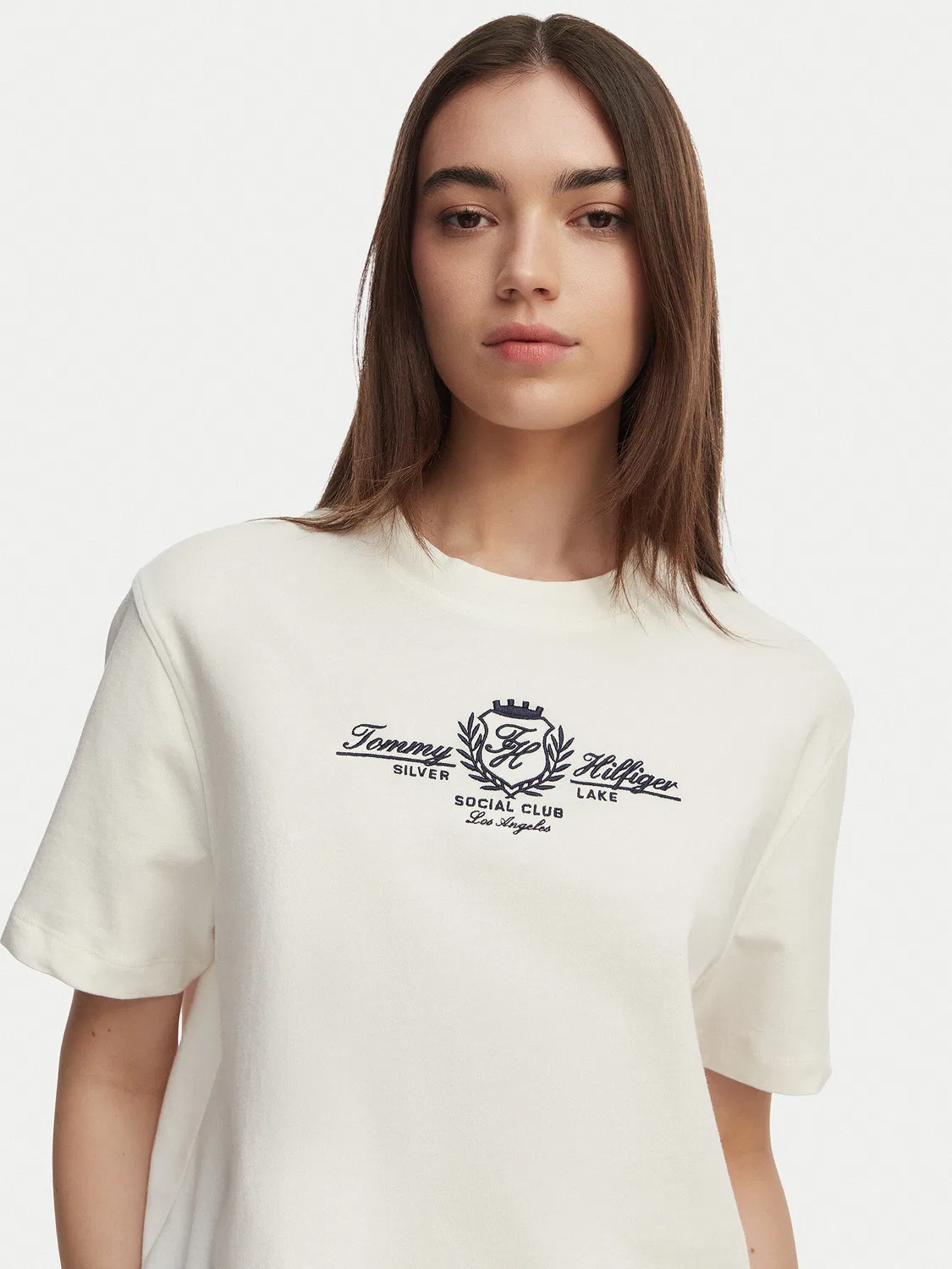 Женская футболка свободного кроя Crest Tommy Hilfiger, белый — фото 4
