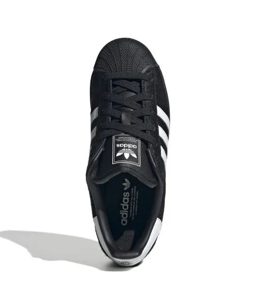 Унисекс кроссовки из кожи и пони adidas Originals SUPERSTAR II чёрные — фото 2