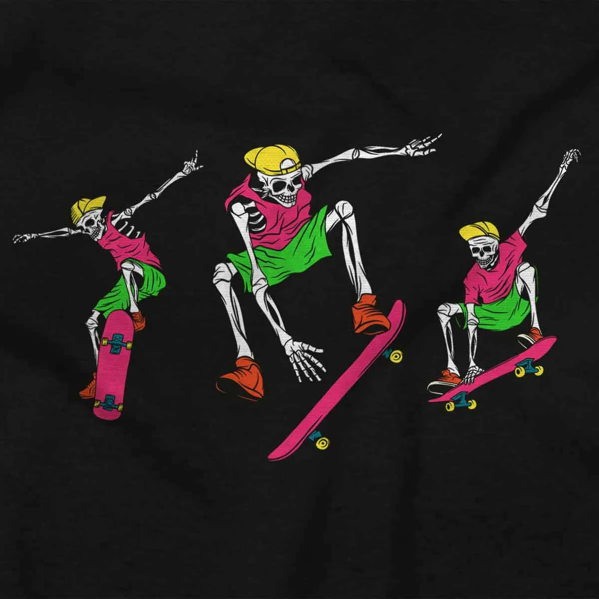 Боди-комбинезон с коротким рукавом Cool Skeletons Skateboarding Tricks Brisco Brands, Black — фото 2