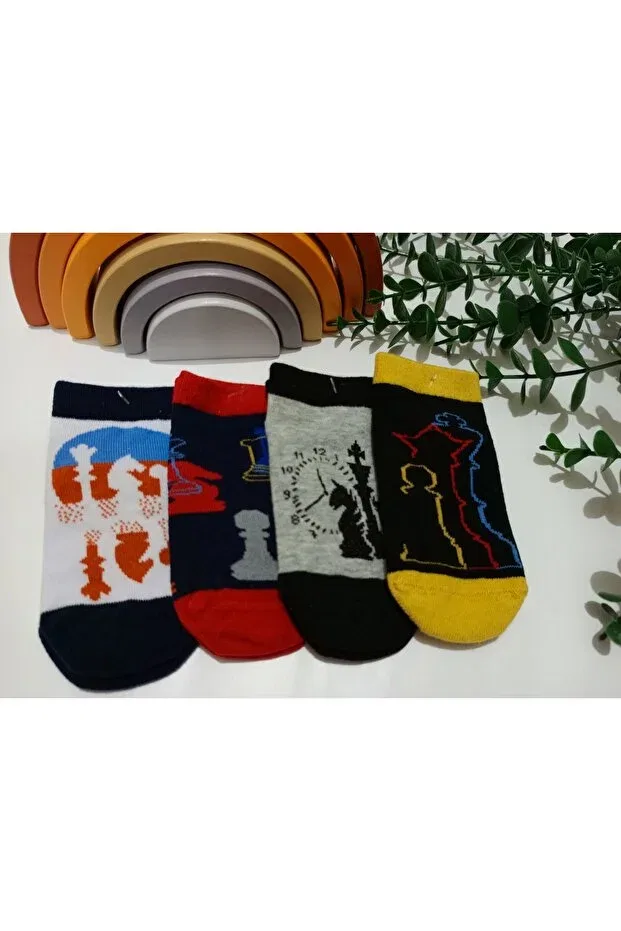 Детские носки для мальчиков с рисунком 4 штуки Bebek Meselesi, Multicolor