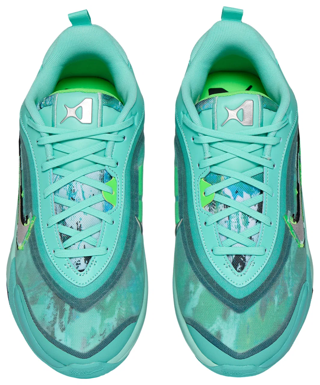 Кроссовки для мальчиков A'One KC Nike, цвет Bleached Turquoise/Washed Teal/Metallic Silver — фото 4