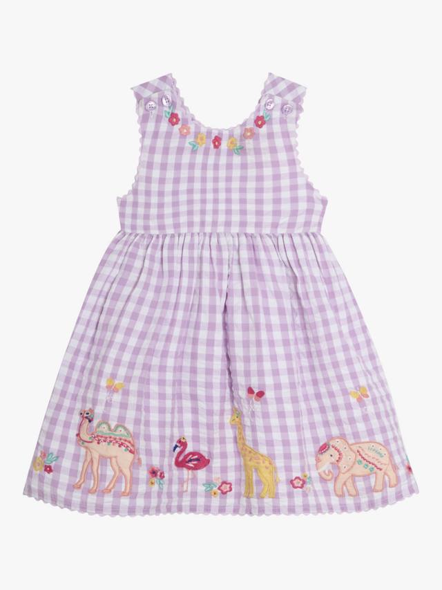 

Детское клетчатое платье для сафари с животными JoJo Maman Bébé, цвет Lilac
