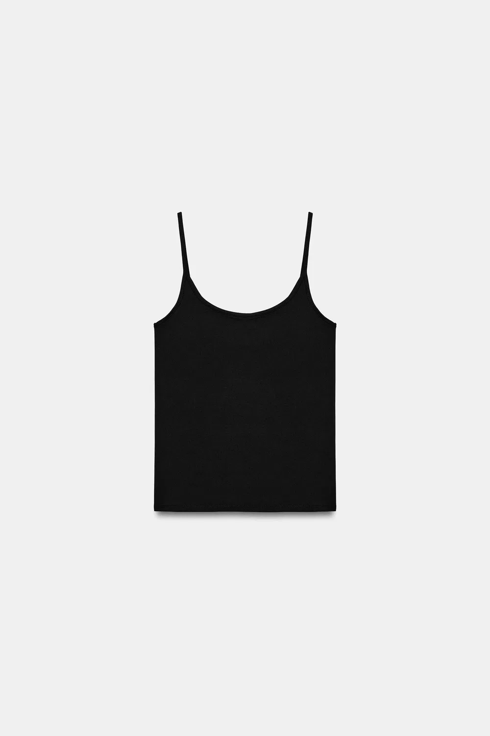 Футболка из полиамида с тонкими лямками ZARA, Black — фото 4