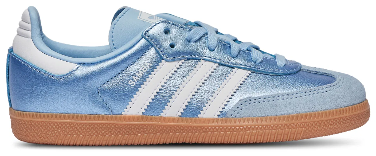 Детские кроссовки для девочек Samba adidas, Footwear White Metallic Blue
